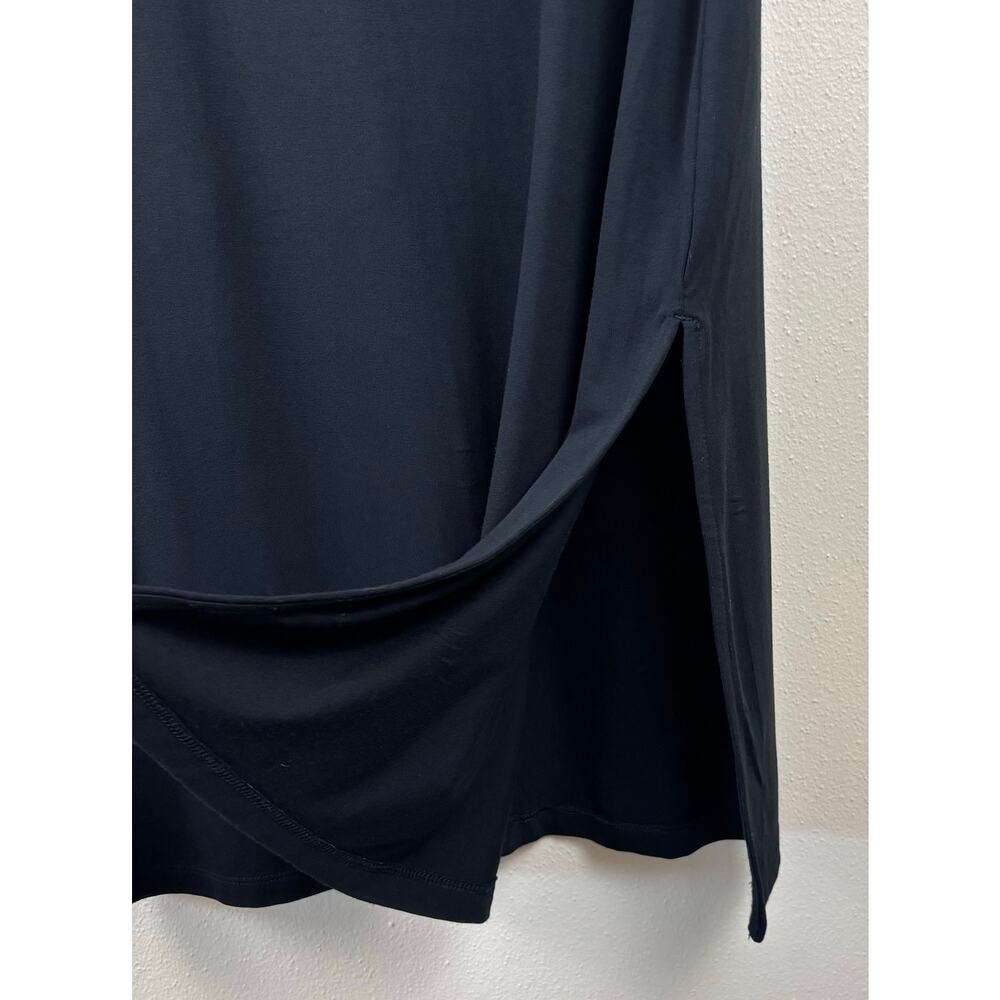 Banana Republic Midi T-Shirt Dress Black Size Small Scoop Neck Stretch - Picture 7 of 12